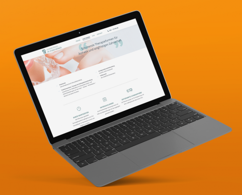 Webdesign für "Dr. Henning" (Laptop-Ansicht)