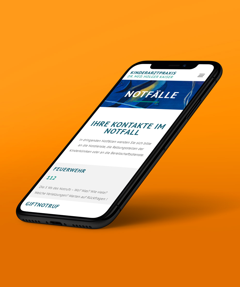Design einer Responsive-Webseite für einen Kinderarzt